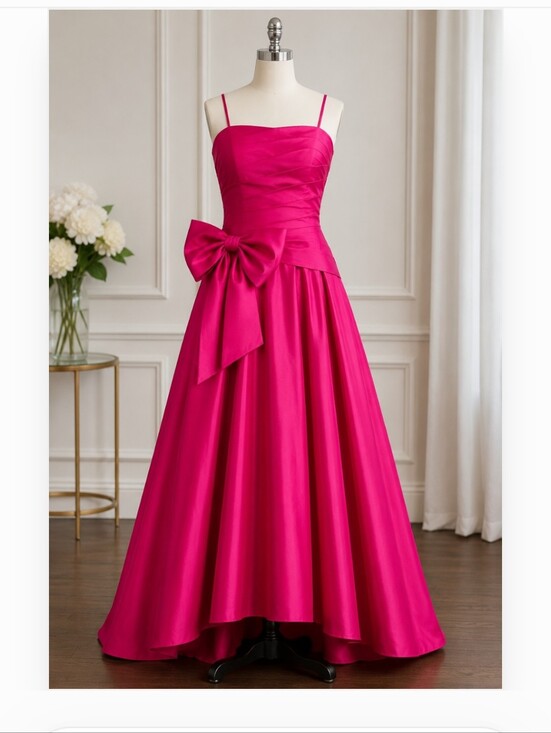 Xscape Dresses & Skirts - Xscape 12 Fuchsia Taffeta Ball Gown Bow Waist Formal Evening Dress